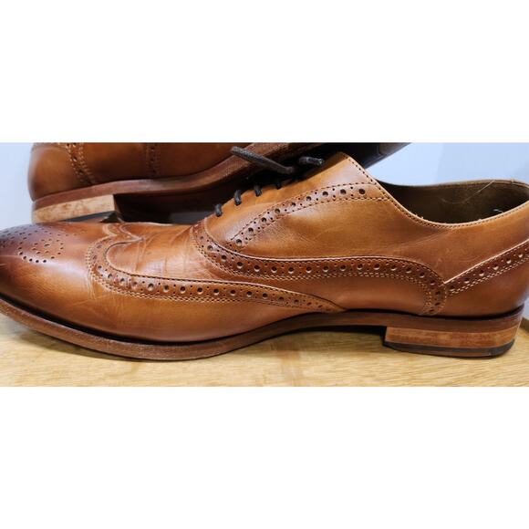 TAFT The Beck Handcrafted Brogue Wingtip Leather Dress Shoe Burnt Honey Mens 13 main image 4